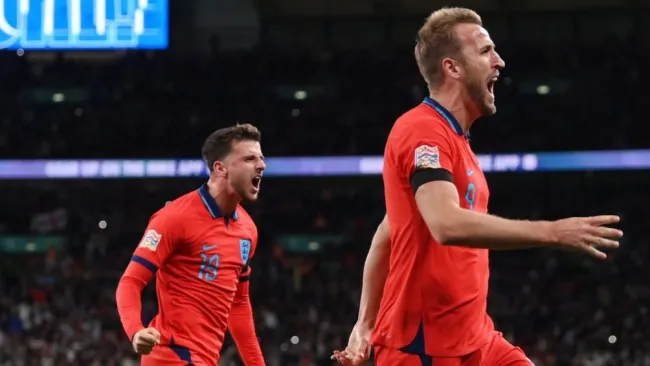 Harry Kane festeja un gol con Inglaterra