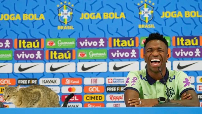 Vinicius Jr en conferencia de prensa de Brasil
