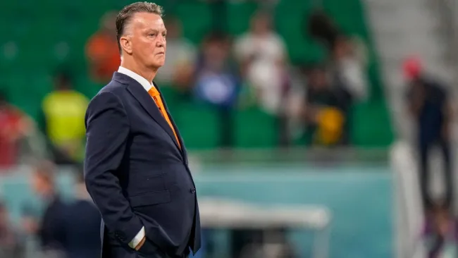 Van Gaal en un partido de Países Bajos