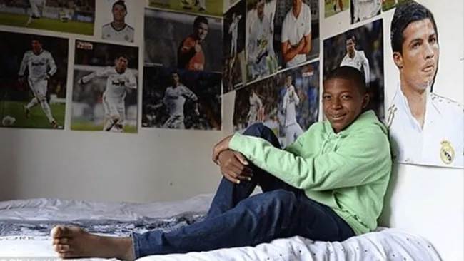 Kylian Mbappé en su infancia