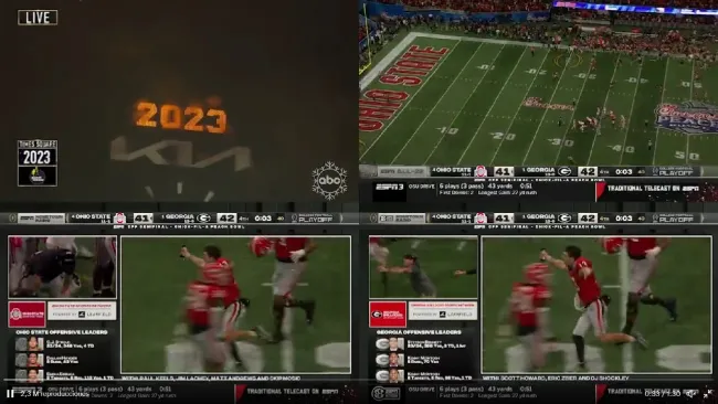 Año nuevo llega en medio del Ohio State vs Georgia y la afición enloquece en Times Square