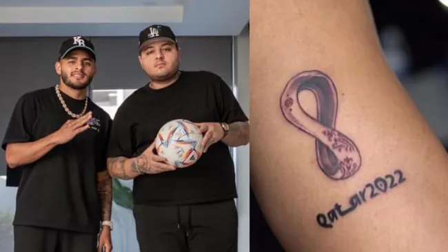 Alexis Vega se tatuó el logo de Qatar 2022