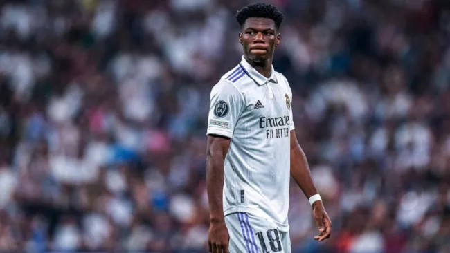 Tchouameni en un partido del Madrid