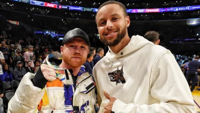 Canelo y Stephen Curry disfrutaron juntos del Lakers vs Warriors