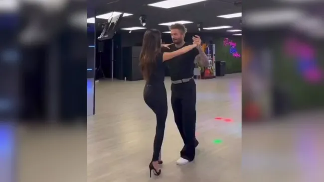 David y Victoria Beckham en sus clases de salsa