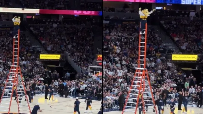 La mascota de los Nuggets anotó una canasta increíble