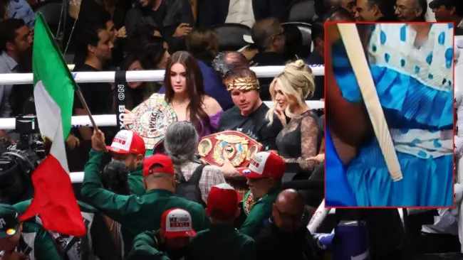 Saúl 'Canelo' Álvarez festeja su triunfo en el Akron