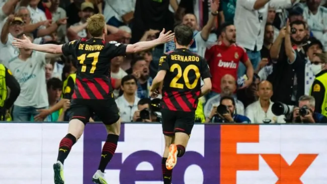 De Bruyne festeja su gol frente al Real Madrid