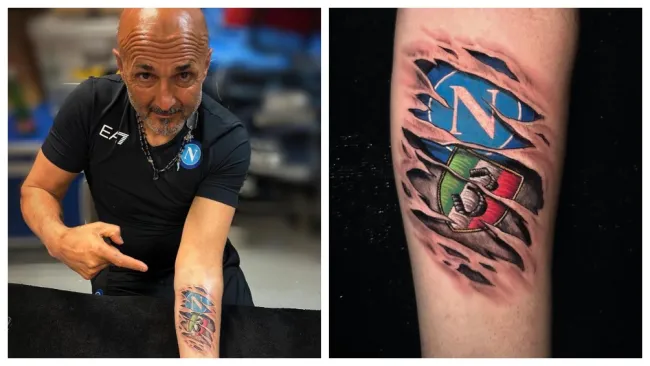 Luciano Spalletti se tatúa título del Napoli en la Serie A conseguido junto al Chucky Lozano