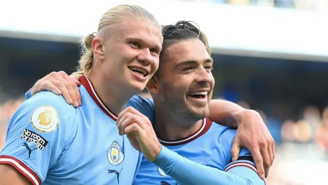 Erling Haaland y Grealish son en la alma de la fiesta en los festejos del City