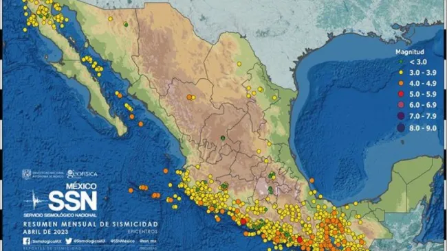 Mapa México sismológico 