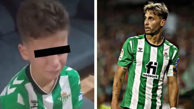 Pequeño aficionado de Real Betis rompe en llanto por salida de Sergio Canales
