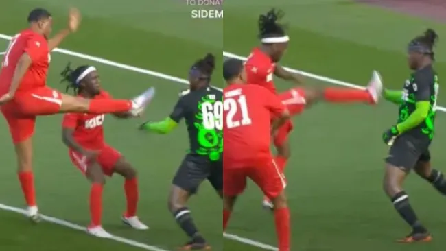 Youtubers intentan dar patadas de 'kung-fu' a KSI durante el Sidemen Charity Match