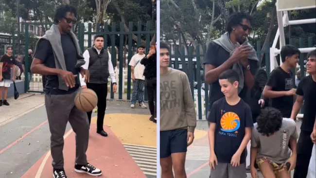 ¡Qué sorpresa! Scottie Pippen juega con niños en un parque de la Ciudad de México