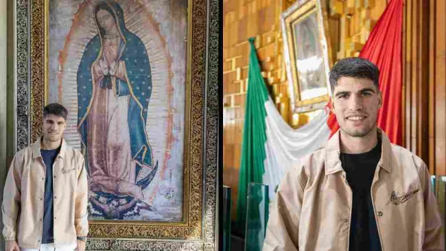 Carlos Alcaraz visitó la Basílica de Guadalupe previo al Tennis Fest