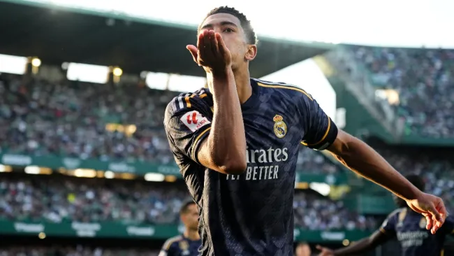 Jude Bellingham en celebración de gol con Real Madrid