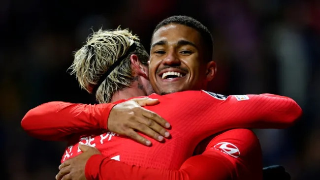 Los jugadores después de la anotación 