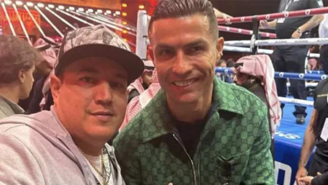 Reynoso junto a Cristiano Ronaldo