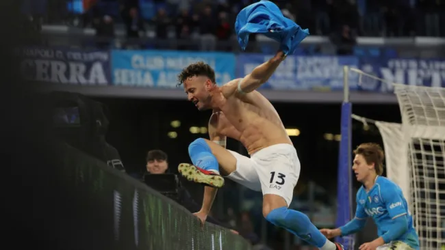 El festejo luego del gol de la victoria 