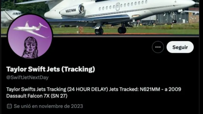 Avión de Taylor Swift, rastreado por cuenta de X