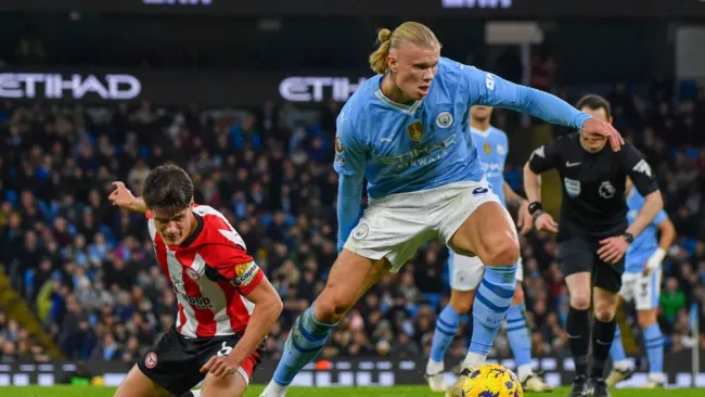 Haaland en partido de Premier 