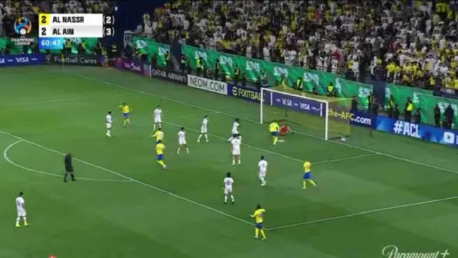 La increíble falla de Cristiano Ronaldo en el Al Nassr vs Al Ain de la Champions asiática