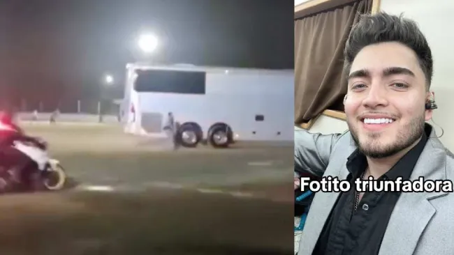 Vocalista de La Arrolladora casi es olvidado por el camión de la agrupación