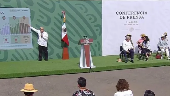 AMLO hizo la mañanera en Mazatlán, antes del eclipse solar