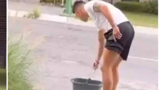 ¡Tremendo ejemplo! Maxi Meza llevó agua a animales ante la ola de calor