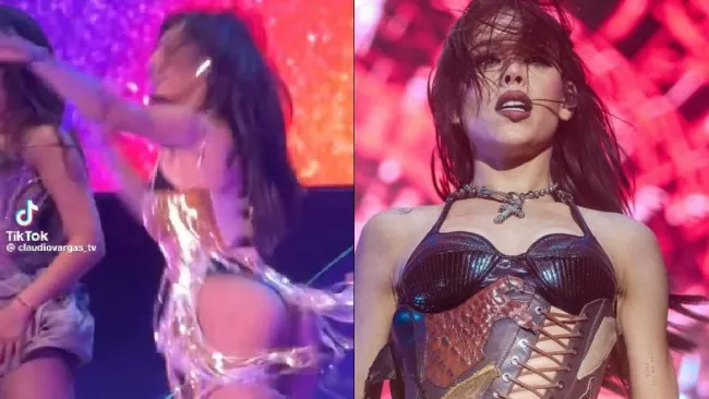 VIDEO: Danna Paola sufre aparatosa caída en pleno escenario