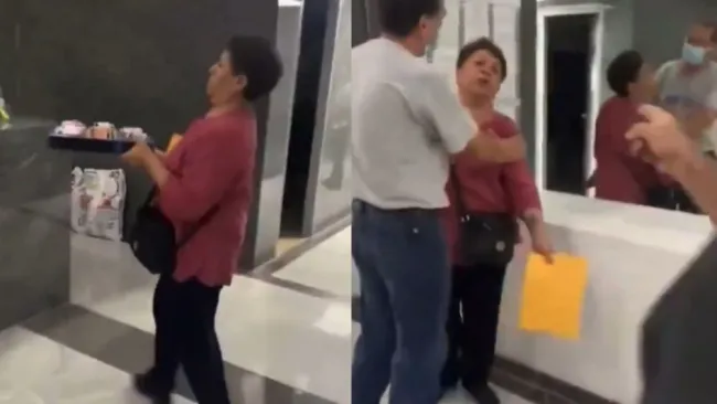 Tras verse descubierta la mujer empieza burlarse y llega a los golpes 