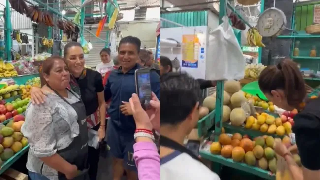 Sheinbaum visita mercado de Tlalpan y recibe el cariño de la gente