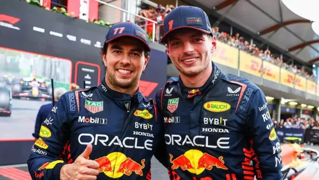 Checo Pérez y Max Verstappen