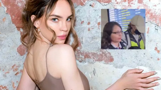 Belinda se disfraza de personal de aeropuerto para escapar de la prensa