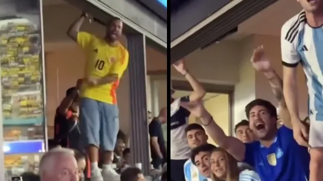 Al reguetonero le ganó la euforia en el partido de Colombia contra Argentina.