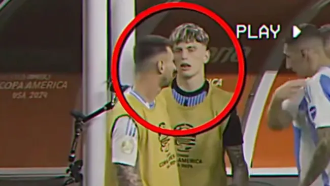 Imágenes donde supuestamente Garnacho ignora a Messi