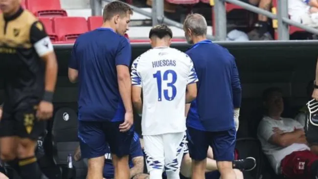Así salió Huescas tras su lesión en la Conference