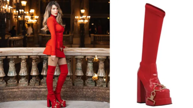 La actriz lució todo un outfit completo de la marca Raisa Vanessa.