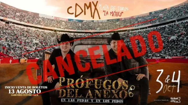 Ya es oficial ¡Los Prófugos del Anexo cancelan conciertos en CDMX otra vez!