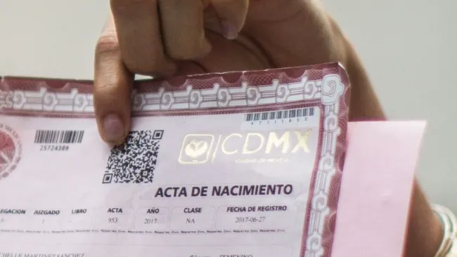 Acta de nacimiento en la CDMX