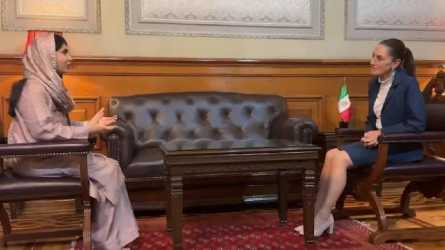 Claudia Sheinbaum se reúne con la activista Malala Yousafzai en Palacio Nacional 