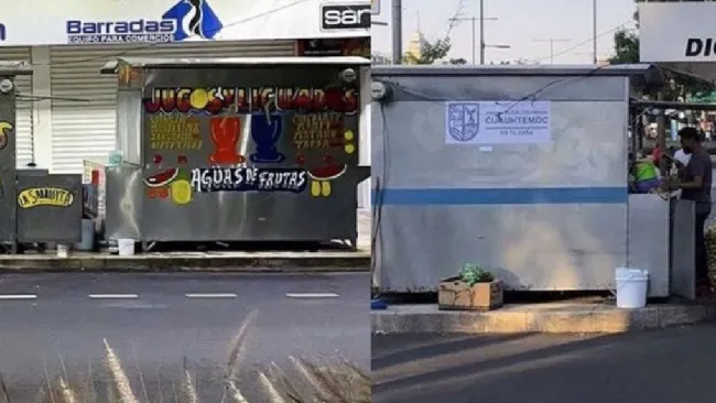 En 2022 los puestos se pintaron de blanco con azul.