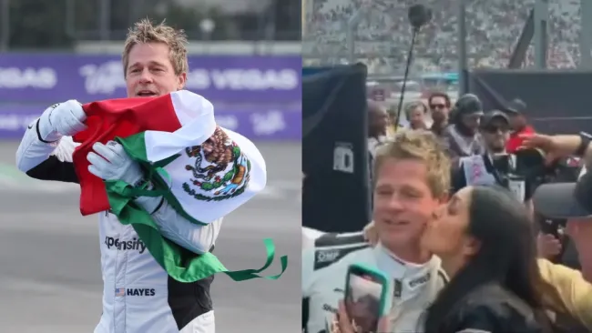 Brad Pitt fue acosado por una fanática en el GP en México