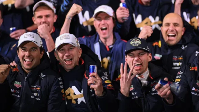 La celebración de Red Bull tras el tetracampeonato