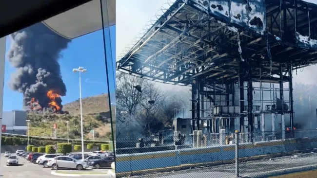Choque de una pipa en la caseta de cobro de la Autopista Chamapa - Lechería, colonia Lomas de Atizapán