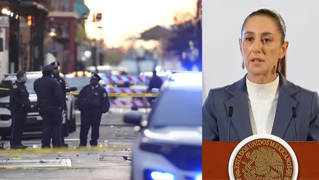 Claudia Sheinbaum lamenta lo sucedido en Nueva Orleans, Estados Unidos