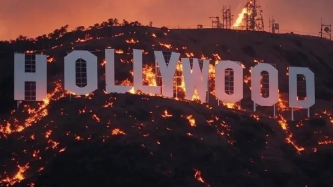 La famosa colina también se vio afectada por el fuego.