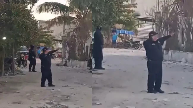 Los ladrones fueron capturados gracias a la intervención de un elemento de policía que les lanzó piedras con una resortera