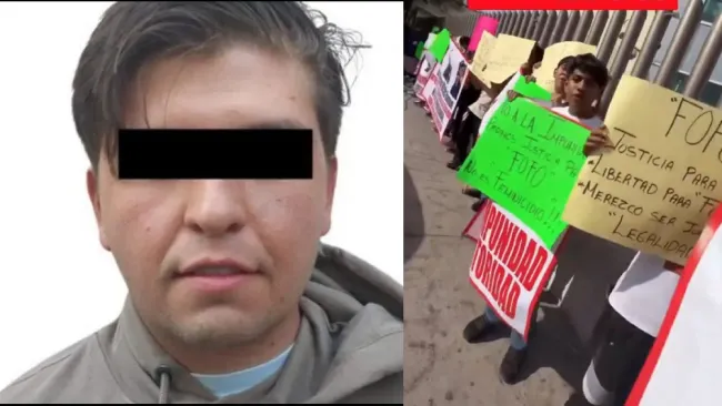 En el penal de Barrientos se registró una manifestación a favor del influencer.
