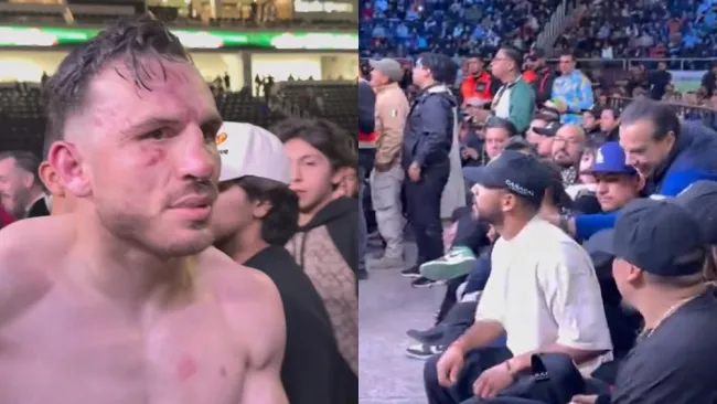 ‘Pantera’ Rodríguez encara desde la primera fila a Omar Chávez a mitad de su combate
